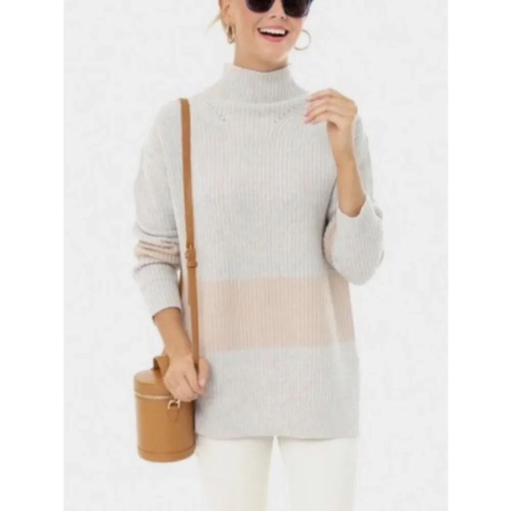 Tuckernuck Heather Broadway Striped Turtleneck Sweater – Women’s Size M